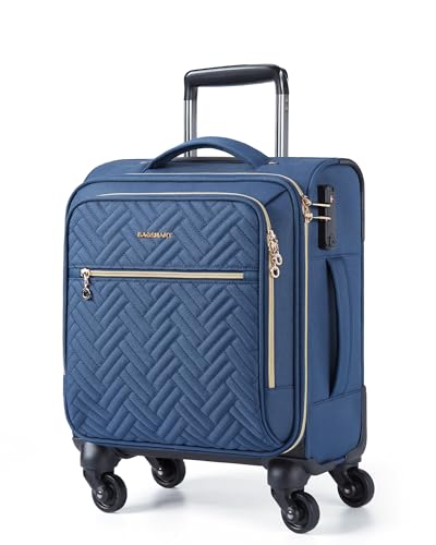 BAGSMART 16" Underseat Carry On Luggage Softside Suitcase, Navy Blue - color: Underseat-Dark Blue