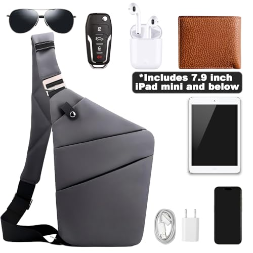 Anti Theft Travel Bag Sling Cross-body Bag Large Capacity - color: Dark Grey, style: Left Shoulder