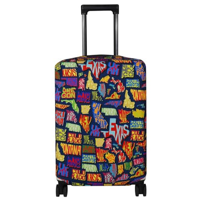 Explore Land Travel Luggage Cover Fits 23-26 inch Case (America Map, M) - color: America Map, size: M