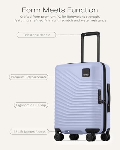 Coolife Luggage Carry-On, Lightweight PC Hardside Suitcase, 20-Inch, Black - color: Light Purple, size: Carry-On 20-Inch
