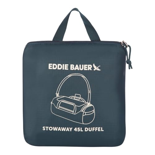 Eddie Bauer Stowaway Packable Duffel Bag | Travel | Foldable | Lightweight | Durable | Ripstop Polyester, 45L, Marine - color: Marine