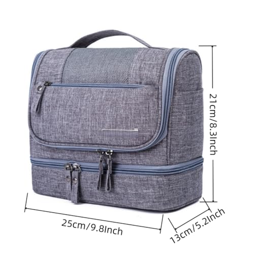 Lightweight Waterproof Travel Hanging Toiletry Bag - Makeup & Toiletries Organizer with Hook for Men & Women (Black) - color: Black