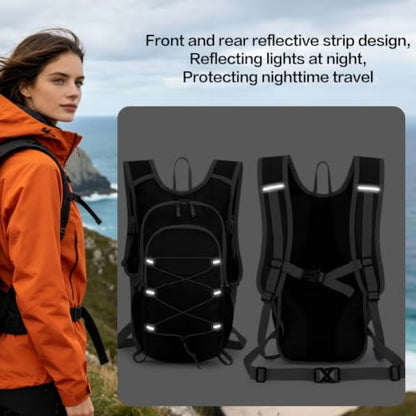 15L Hiking Backpack Small Travel Camping Packable for Men Women，Black - color: Black