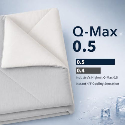 Dual-Sided Cooling Comforter, Gray and White, Queen - color: Gray & White, size: Queen