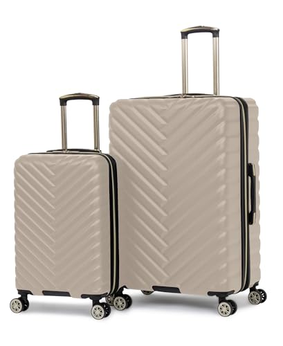 Kenneth Cole REACTION Madison Square Lightweight Hardside Chevron Expandable Spinner Luggage, Taupe, 2-Piece Set (20" & 28") - color: Taupe, size: 2-Piece Set (20" & 28")