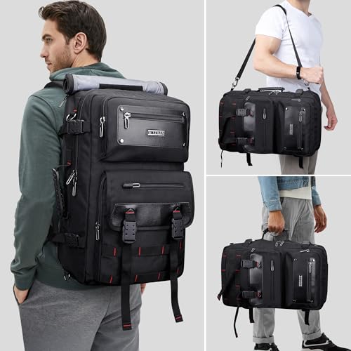 WITZMAN Travel Backpack for Men Duffle Bags Fits 17 Inch Laptop - color: Black