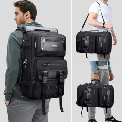 WITZMAN Travel Backpack for Men Duffle Bags Fits 17 Inch Laptop - color: Black
