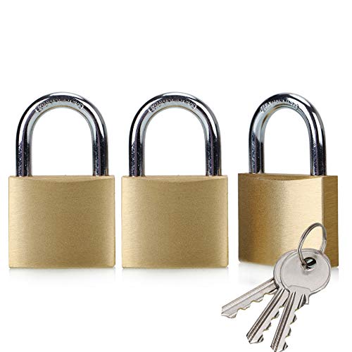 ABRAFOX Solid Brass Same Keyed Padlock Keyed Alike locks-40mm-3pack - color: Samekey-3pack