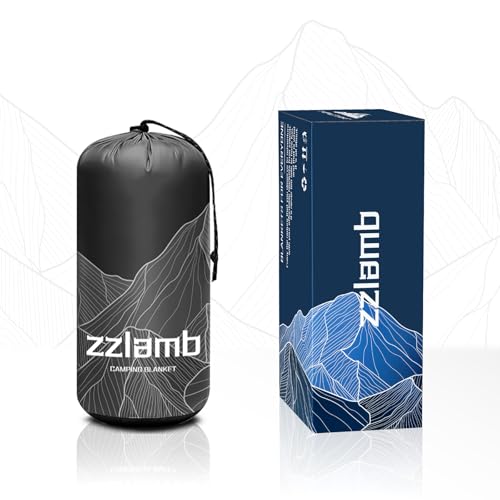 zzlamb Outdoor Puffy Camping Blanket, Down Alternative Camp Quilt - color: Snowy Denali in the Nightfall, size: 39x55''