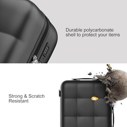 MGB Hardside 26 Inch Luggage, PC Hard Shell Checked Suitcase - color: Charcoal Black, size: 26 Inch