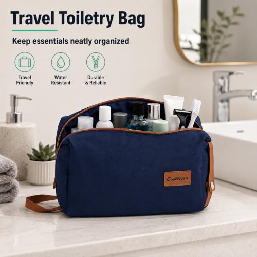 CONCEPTEN Luggage Sets 5 Piece, Expandable Hardside Suitcase with Spinner Wheels, 20/24/28 inch Travel Luggage Set, Lightweight Carry On with TSA Lock (Dark Blue) - color: Dark Blue, size: 5 Piece