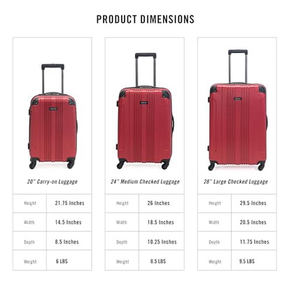 Kenneth Cole REACTION Out of Bounds Lightweight Hardshell 4-Wheel Spinner Luggage, Scarlet Red, 28-Inch Checked - color: Scarlet Red, size: 28-Inch Checked