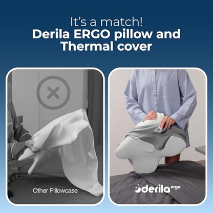 Derila Ergo Thermal Pillow Cover for Cervical Neck Pillow - size: Thermal Pillowcase - 21.25 x 14.17 x 4.72 in