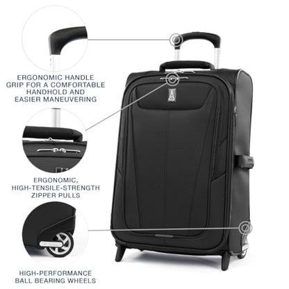 Travelpro Maxlite 5 Softside Carry-On Luggage Upright, Black, 21-Inch - color: Black, size: Carry-on 21-Inch