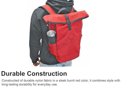 Rockville RPAK Burned Red Durable Backpack Bag with Padded Laptop Pocket - color: Red