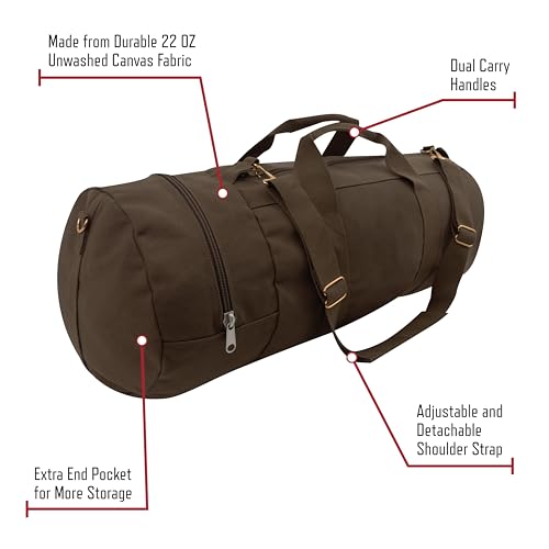 Rothco Canvas Double-Ender Sports Bag - Durable & Spacious Travel Companion or Gym Accessory - color: Olive Drab