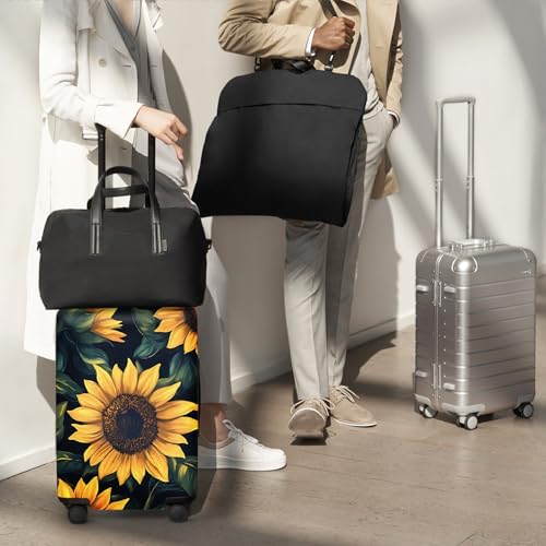 ANNA QUEEN Travel Luggage Cover Suitcase Protector Suitcase Cover Anti-Scratch,Stretchable Bag Cover Washable Durable Polyester - color: sunflower, size: S(fits 20-22inch suitcase)