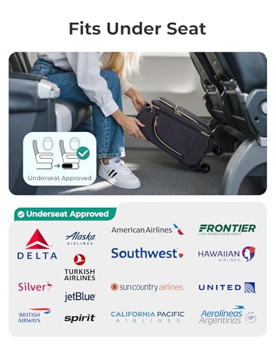 BAGSMART 16" Underseat Carry On Luggage Softside Carry On Suitcase,Grey - color: Underseat-Grey