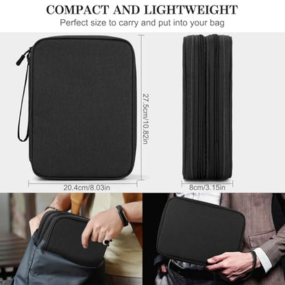 FYY Electronic Organizer, Travel Tech Pouch Bag, Extra Large, Black - color: Black, size: 10.8 x 8 x 3.15 inches