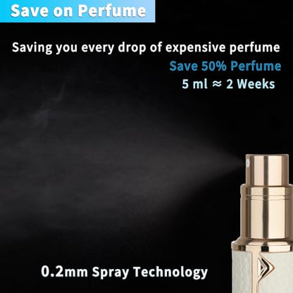 5ml Refillable Travel Perfume Atomizer Spray Bottle, Cologne Sprayer, White - color: White