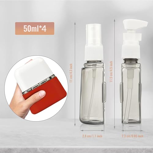 Bpluma Travel Bottles, Leak Proof Containers For Toiletries TSA Approved Airplane Accessories Kits For Liquid With Labels - color: Red