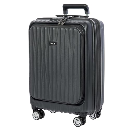 Bric's Cervia 21" Hardside Carry-On with Front Pocket, Expandable Luggage, 360° Spinner Wheels, Lightweight, TSA-Approved Locks, Durable, Dark Grey - color: Dark Grey, size: Front Pocket Carry-On 21 inch