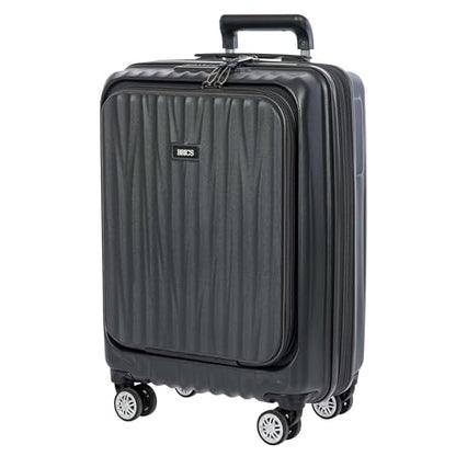 Bric's Cervia 21" Hardside Carry-On with Front Pocket, Expandable Luggage, 360° Spinner Wheels, Lightweight, TSA-Approved Locks, Durable, Dark Grey - color: Dark Grey, size: Front Pocket Carry-On 21 inch