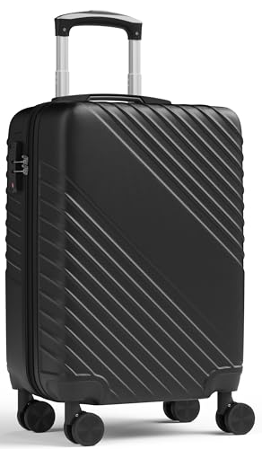 21 Inch Carry On Luggage, ABS Hardside Suitcase with Spinner Wheels, Airline-Approved Cabin Luggage with TSA Security Lock, Expandable Travel Suitcase for Flights, Business Trips & Weekend Vacations - color: Black, size: 21 IN