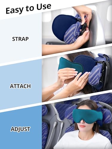 Inspireyes Travel Pillow for Airplane, 360° Head Support for Long Flight - color: Dark Grey