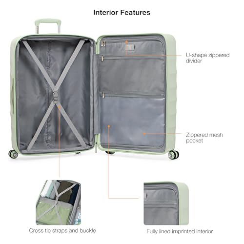Traveler's Choice Elm Expandable Spinner Luggage Set, Glossy Mint, 29" Checked - color: Glossy Mint, size: 29" Large (1-Piece)