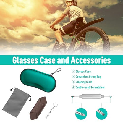 FINTIE Sunglasses Case, Hard EVA Shell Shockproof Sport Glasses Case - color: Green