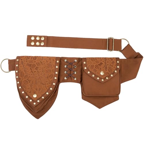 Larswon Renaissance Bag Leg Pouch for Women - color: Style3- Coffee