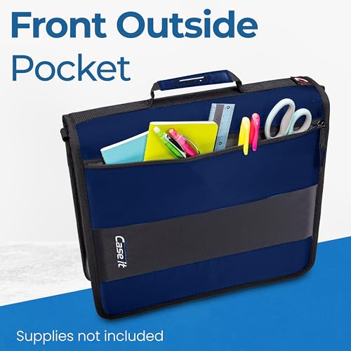 Case-it School Zipper Binder | 2" O-Rings | 350-Sheet | D-251 Midnight Blue - color: C Midnight Blue, size: 1 Pack