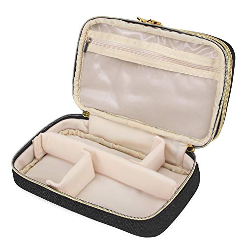 Teamoy Travel Jewelry Case Organizer Storage Box for Women, Black - color: Black