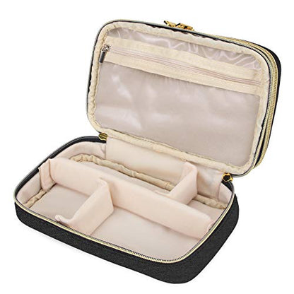 Teamoy Travel Jewelry Case Organizer Storage Box for Women, Black - color: Black