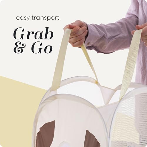 Pop Up Laundry Hamper, Cute Puppy 71L Collapsible Mesh Basket with Handles - color: Puppy, 1-PACK