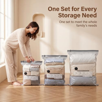 Vacuum Storage Bags for Travel & Clothes with Cordless Pump, 18 Combo - size: 18 Combo