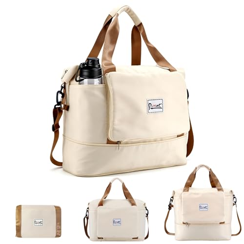 Foldable Travel Bag,Travel Duffle Bag,Foldable Duffle Bag for Travel - color: Beige