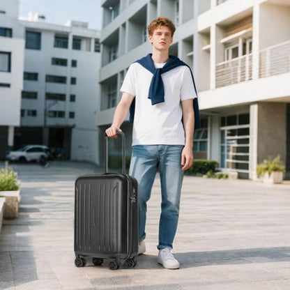 KYME 24-Inch Medium Luggage Checked TSA Approved Suitcase,24",Black - color: Black, size: 24" Checked