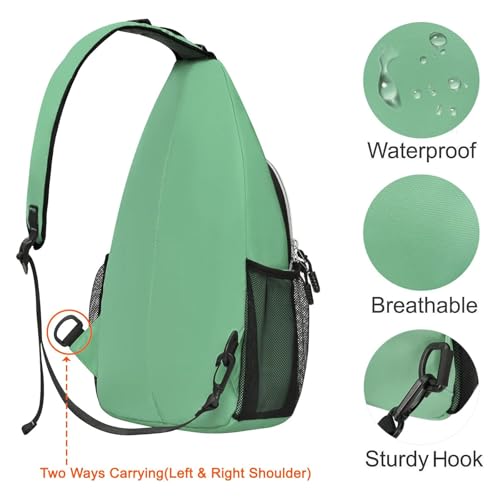 MOSISO Small Sling Bag for Men, Crossbody Shoulder Chest Daypack Bag - color: Wllow Green