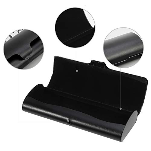 Hifot Aluminium Glasses Case, Slim Reading Glasses Case, Portable Travel Metal Eyeglass Spectacles Protection Hard Shell - color: Black