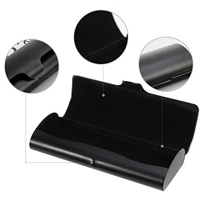 Hifot Aluminium Glasses Case, Slim Reading Glasses Case, Portable Travel Metal Eyeglass Spectacles Protection Hard Shell - color: Black