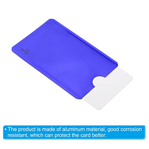 PATIKIL RFID Blocking Sleeves, 10 Pcs Aluminum Identity Theft Prevention Credit Cards Secure Protector Holders Sleeves for NFC Purse, Blue - color: Blue