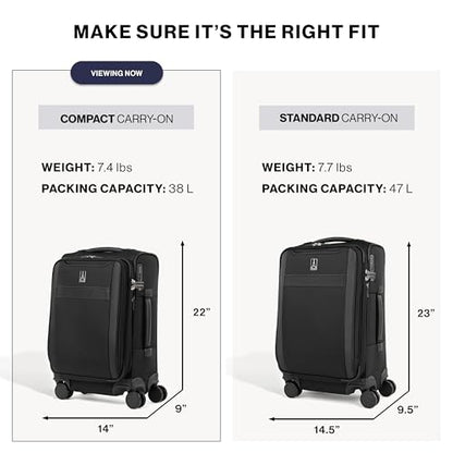 Travelpro VersaPack+ Softside Carry-On Luggage Suitcase, Navy Blue, 20-Inch - color: Estate Blue, size: Compact Carry On