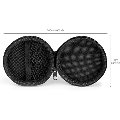 Earphone Case MAS CARNEY Headphone Earbud Hard Protective Carrying Case Bag - color: Black, style: Round