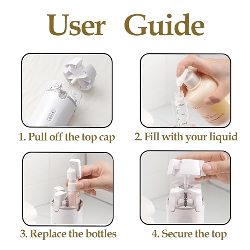 4-in-1 Travel Dispenser Bottle, Travel Toiletry Containers, 30mL Bottles - color: Green