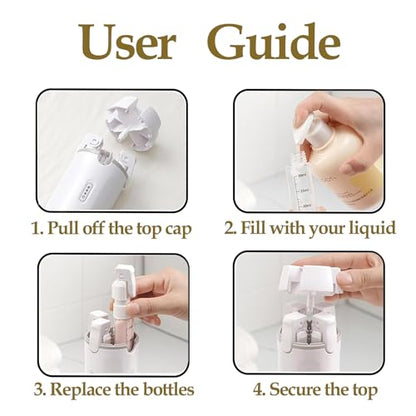 4-in-1 Travel Dispenser Bottle, Travel Toiletry Containers, 30mL Bottles - color: Green