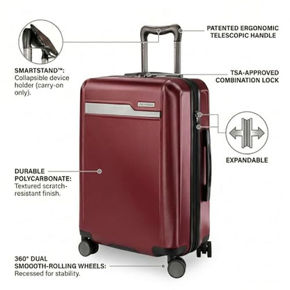 Ricardo Beverly Hills Brentwood Hardside Luggage Collection – Expandable Suitcases with Wheels and TSA Lock, 21" Carry-on with Smartstand, Crimson - color: Crimson, size: Carry-On 21-Inch