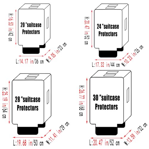 24 Inch Waterproof Clear Suitcase Cover (Gray Trim) - color: Gray Trim-0.4mm, size: 24" Suitcase Cover.