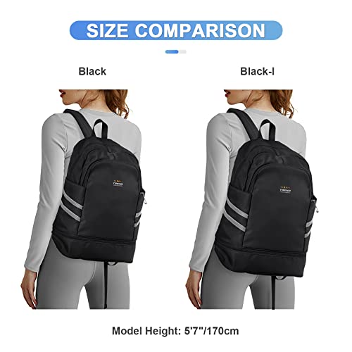 coofay Gym Backpack For Women, Gym Bag with Shoe Compartment - color: A-black, size: Small